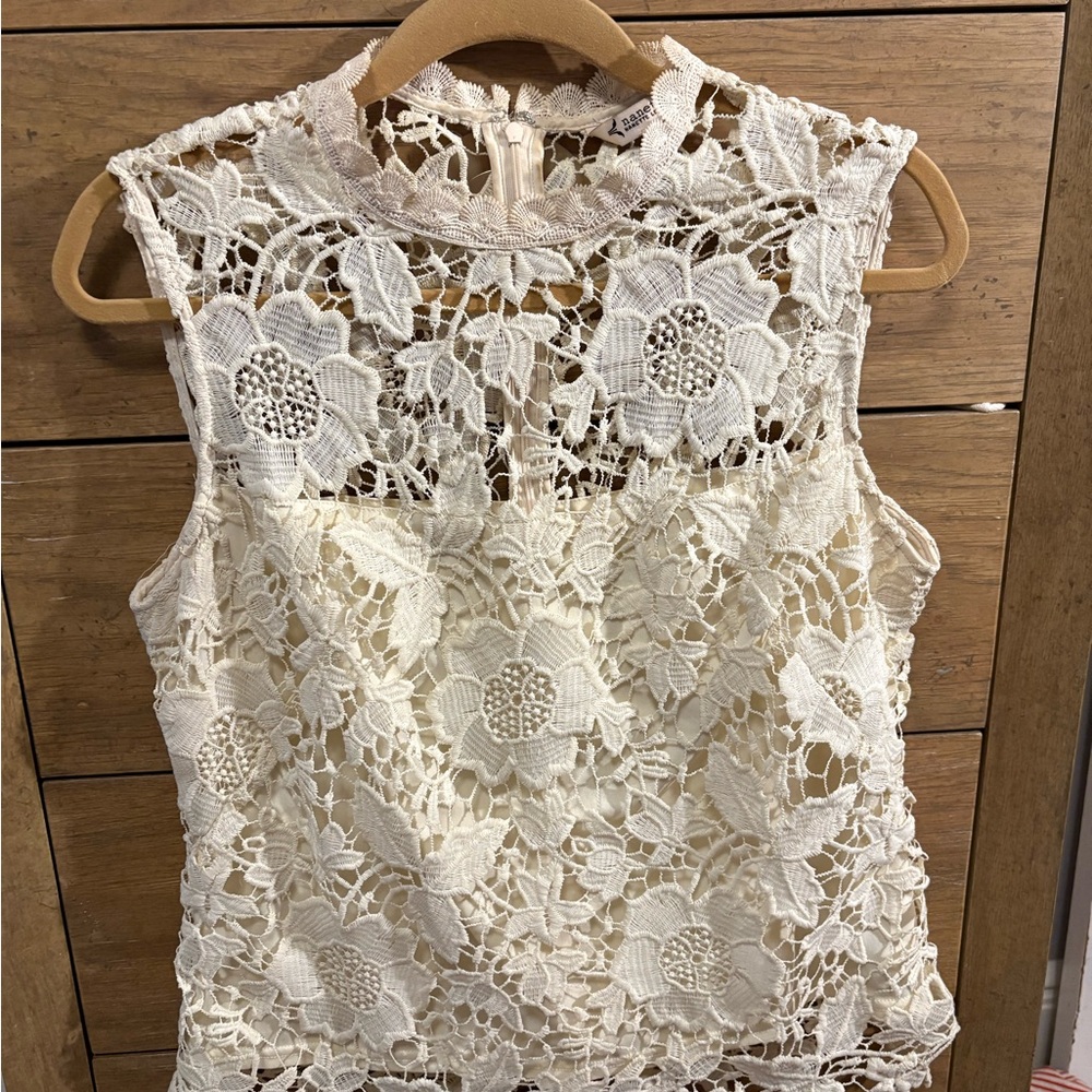 Nanette Lepore Floral Lace Blouse - Cream